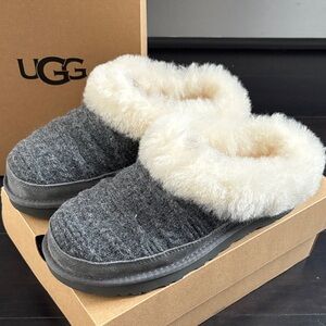 UGG CLUGGETTE CABELLE KNIT SLIPPERS IN MOONGRAY SZ 6 new in box